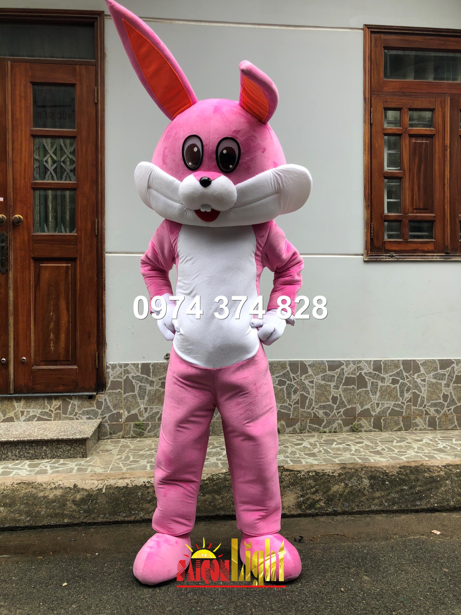 cho thuê mascot thỏ hồng(tím) giá rẻ
