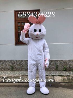 cho thuê mascot thỏ trắng hồng giá rẻ
